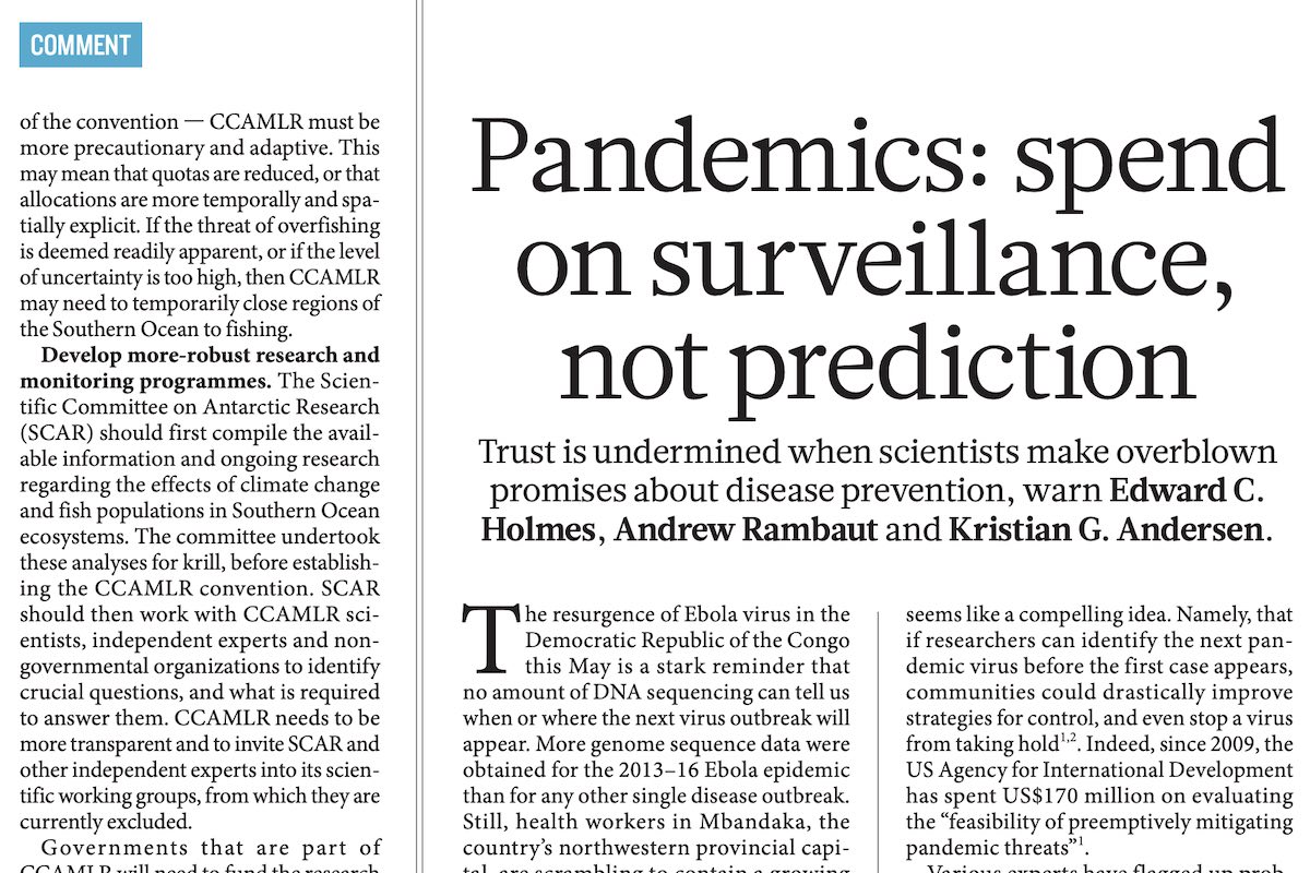 Pandemics: Focus on surveillance